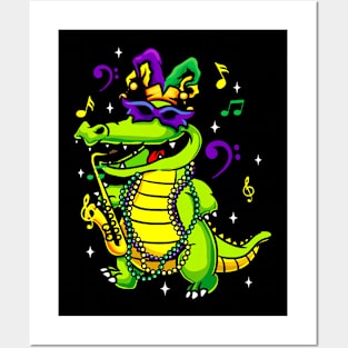 Cute Mardi Gras Alligator for Kids or Adults Posters and Art